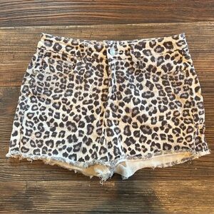 Good American | Leopard Print Jean Shorts Size 8/29